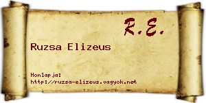 Ruzsa Elizeus névjegykártya